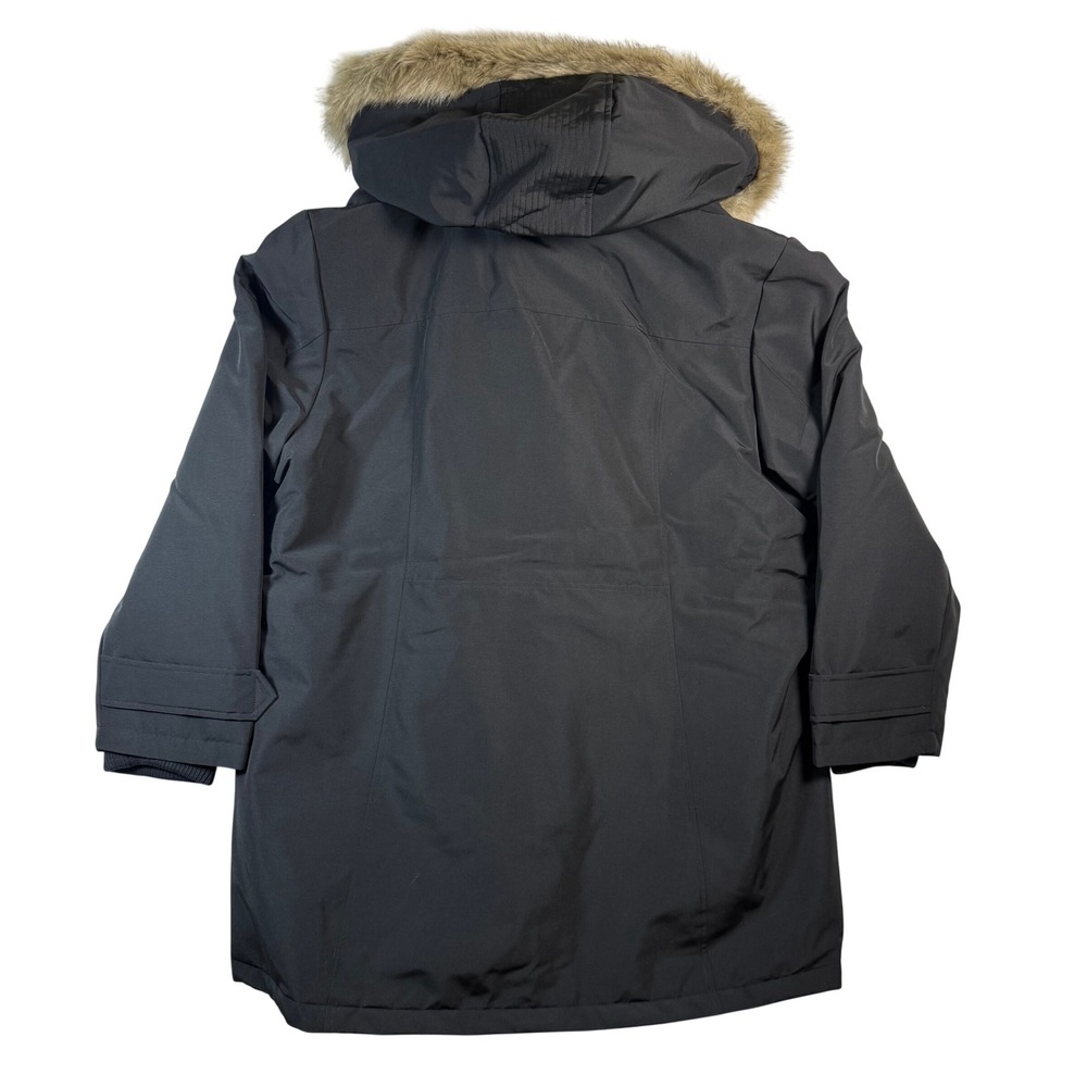 Lands' End Womens 1X Black Beauty Faux Fur Detachable Hood Winter Parka Coat NWT - Picture 3 of 6